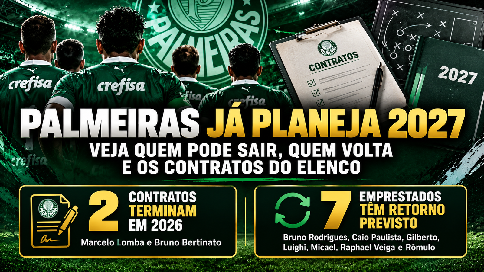 Palmeiras já planeja 2027: veja quem pode sair, quem volta e os contratos do elenco
